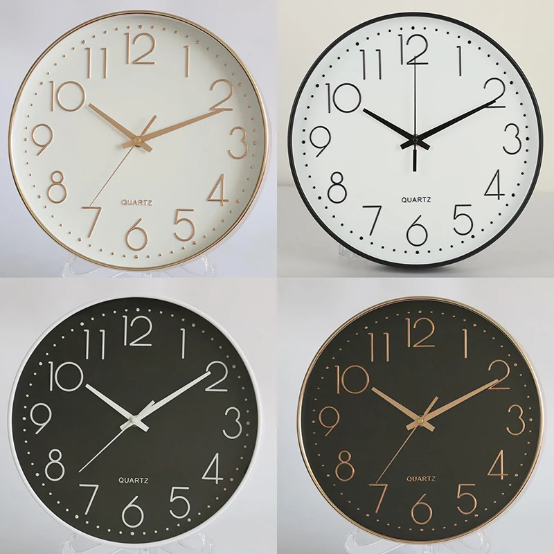 Modern Simple And Minimalist Wall Hung Clock Silent Non-ticking Wall Clock For Study Bedroom Living Room Bathroom