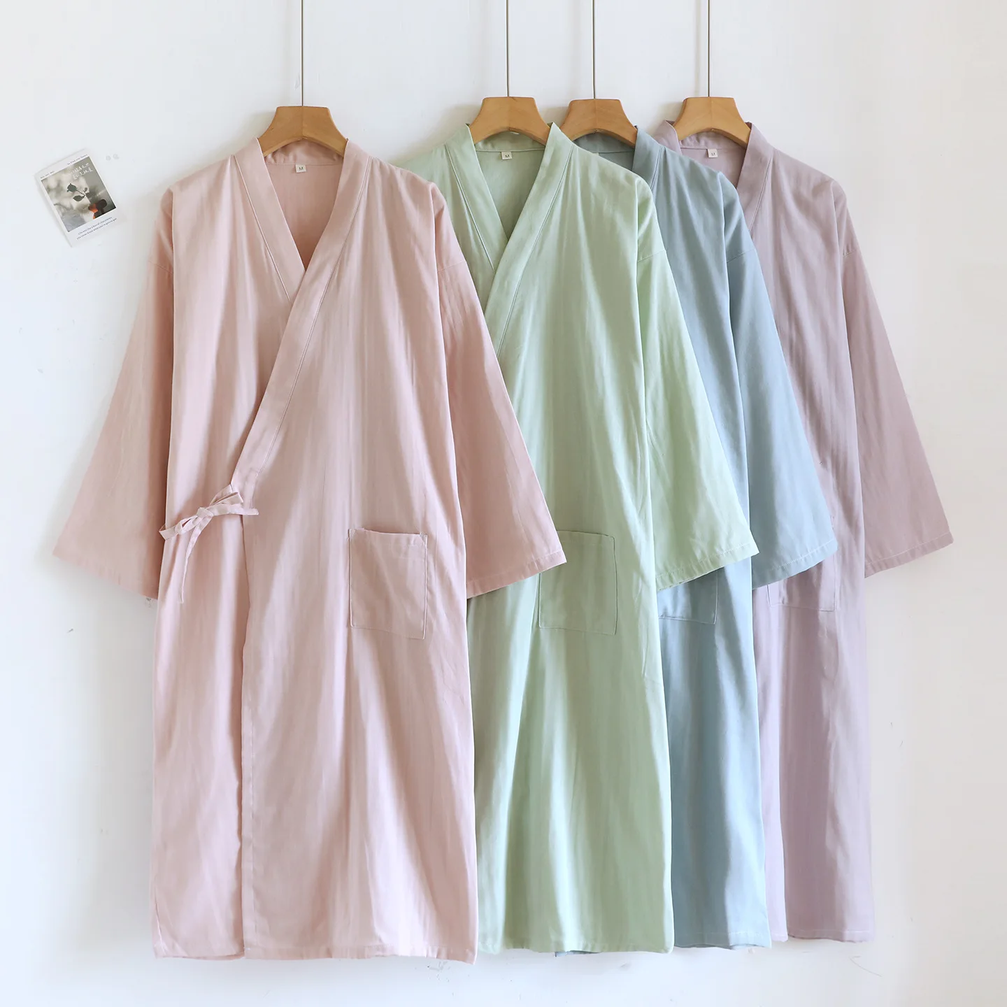 

Women's Cotton Bathrobe Absorbent and Quick Drying Sweat Steaming Clothes Thin Summer Pijama Mujer Women Robes