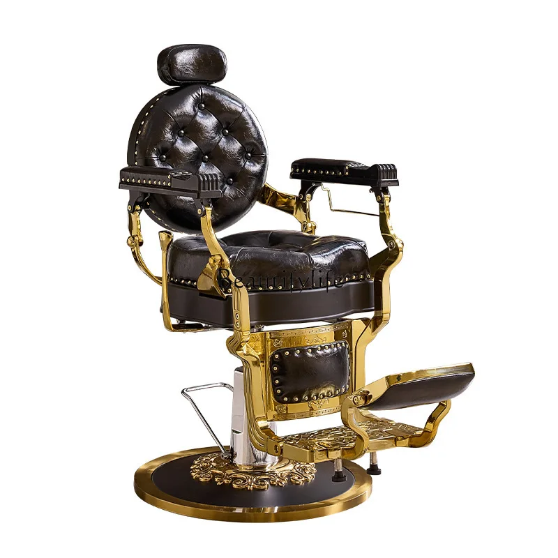 

High-end hair salon chair shave down beauty lift oil head chair