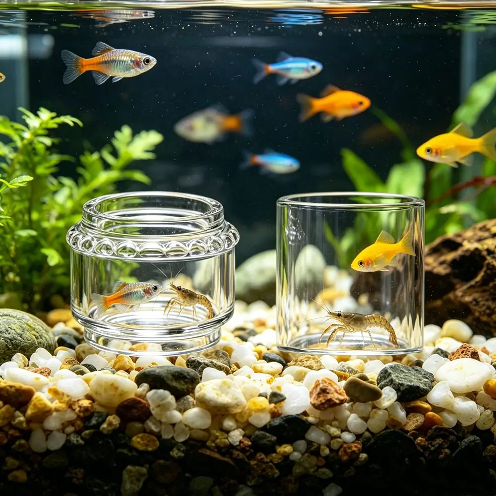 80~4pcs Shrimp/Fish Hiding Straight/Bubble Glass Tube Plastic/Foam Packaging, Height: 17mm, OD:28mm, ID: 25mm ,Thickness: 1.5mm