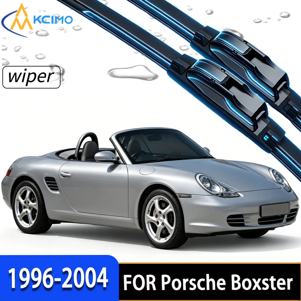 

Durable Rubber Front Windscreen Wiper Blades, Stable Performance Under All Weather Conditions for Porsche Boxster 986 1996-2004