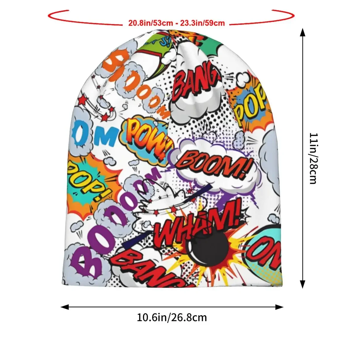 Comic Book Fun Shout Outs Pop Art Bonnet Homme Fashion Skullies Beanies Caps For Men Style Hats