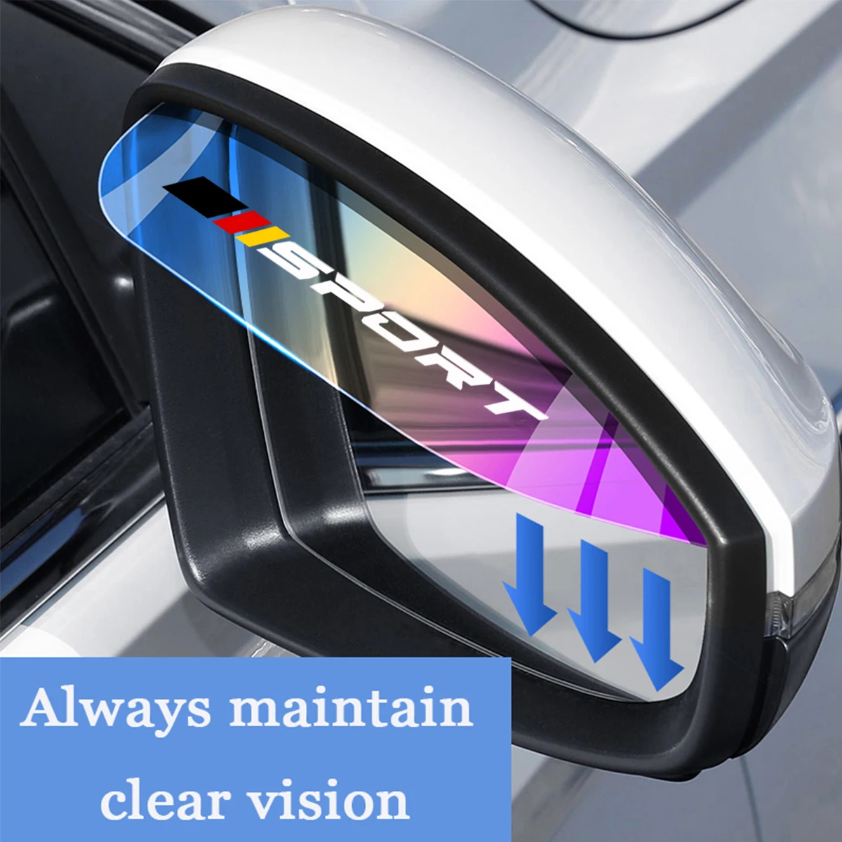 2 pcs Mode schillernde Farben Auto Rückspiegel Regenschirm Schnee blocker Sonnenblende für Audi BMW Mercedes Benz für VW Ford