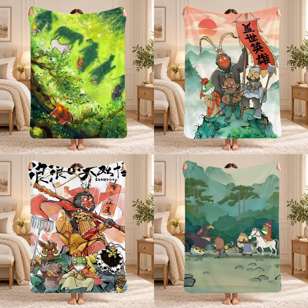 China's Newest Anime N-Nobody Throw 240g Lightweight Flannel Blanket, Soft Skin Throw Blanket for Sofa Bedroom