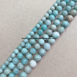 Genuine Semi-precious B Quality Natural Brazil Mixed Amazonite Stone Round Loose Beads 6 8 10 MM Pick Size for Jewelry Making