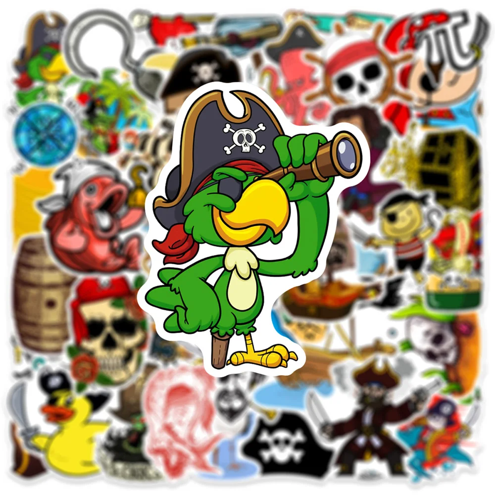 10/30/50pcs Pirate Skull Stickers Captain Buccaneer Decals Vintage DIY Notebook Luggage Laptop Waterproof Cool Graffiti Decals