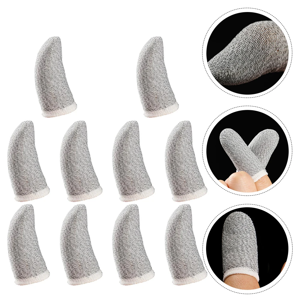 

10Pcs Breathable Wear-Resistant Finger Sleeves Flexible Anti-Sweat Finger Protectors for Gaming Touchscreen Use