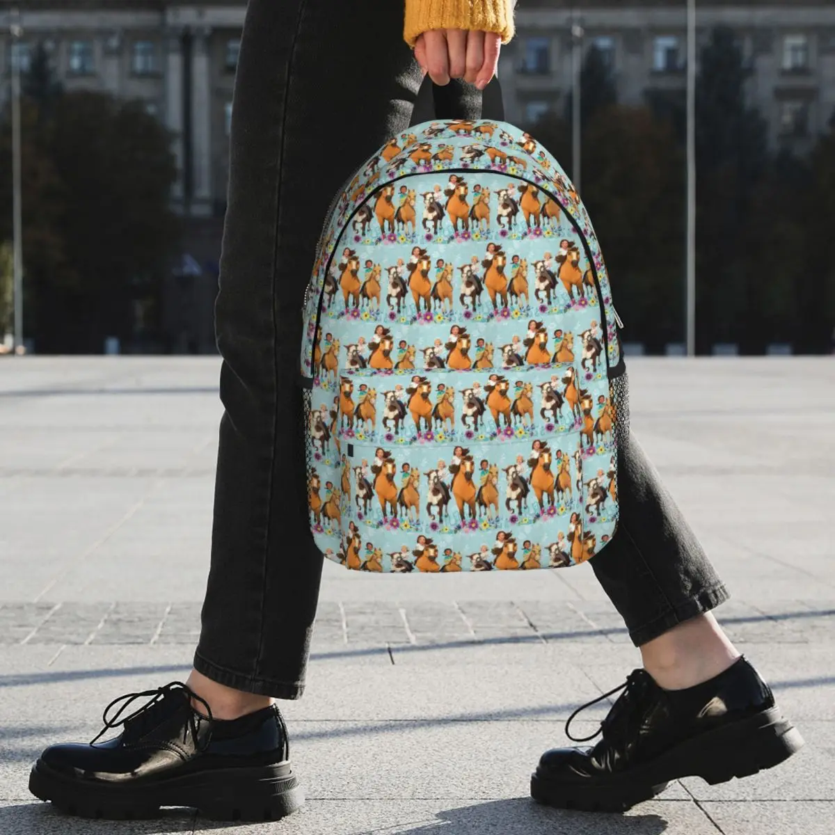 Spirit Riding Free Backpack Student BookBag Children School Bag Computer Shoulder Bags for Men Women