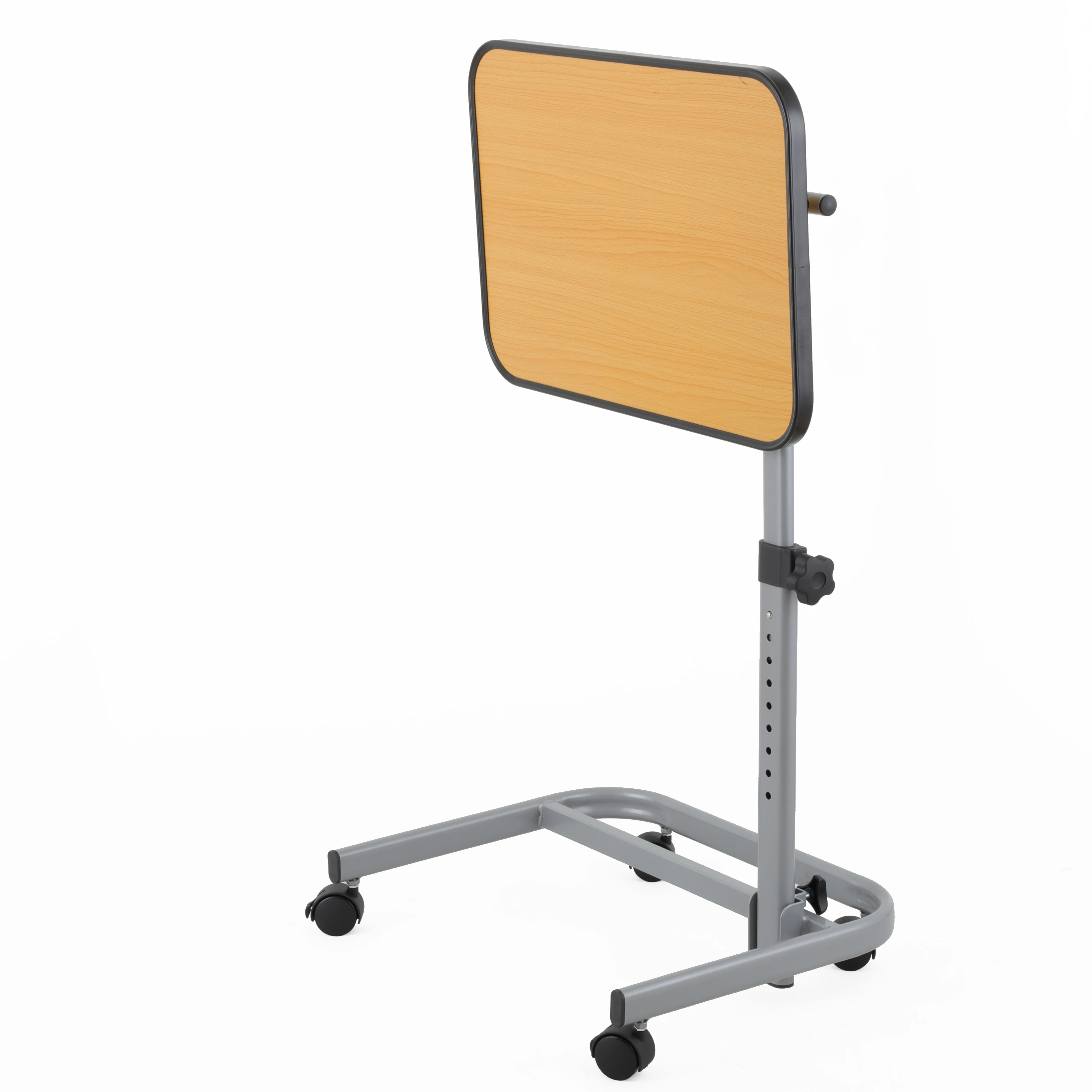 Wholesale Economic Movable Wooden Height Adjustment Patient Dinning OverBed Table Movable Bedside Food Overbed Dining Table