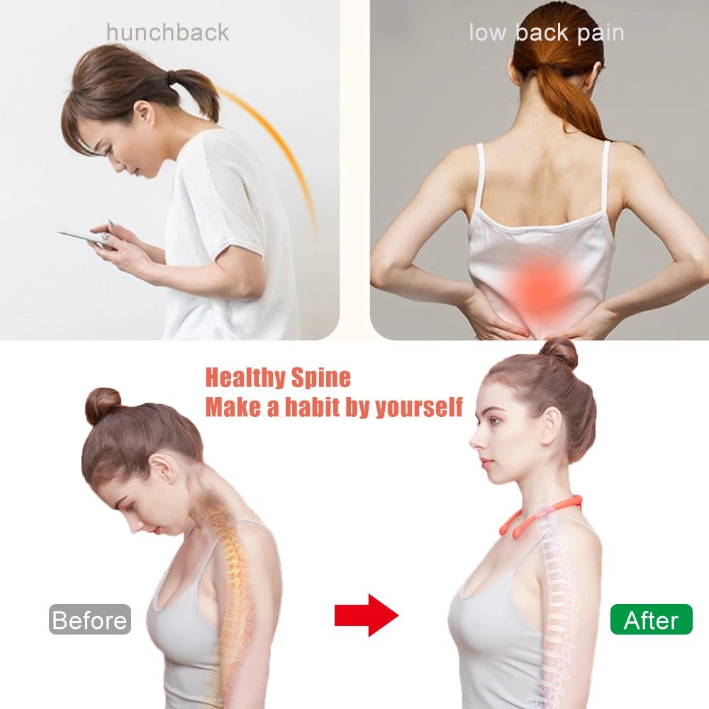 Picture 4: Smart Posture Corrector Miicro Vibration Posture Training Reminder Sensor Back Posture Neck Hump Corrector for Kids Adult