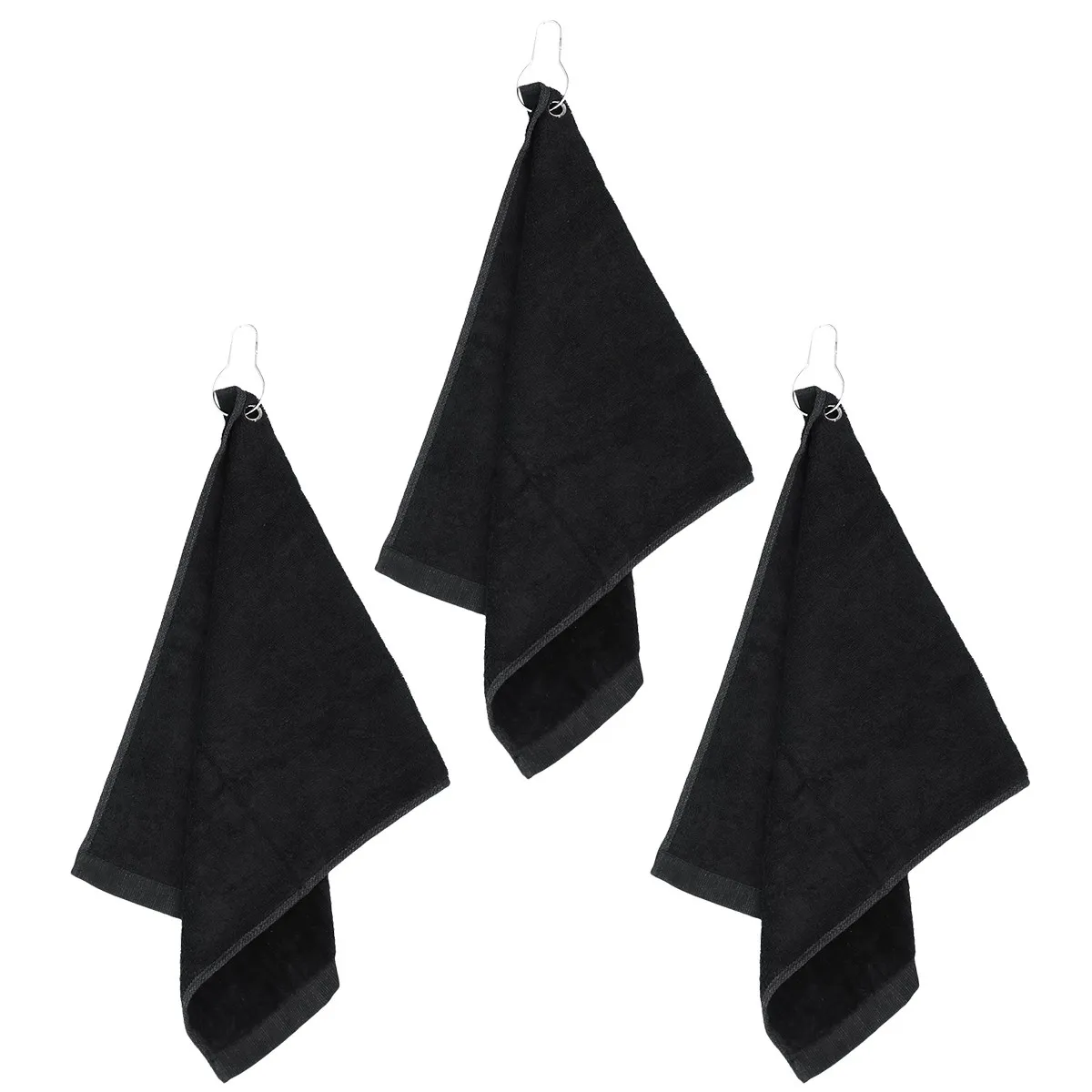 3Pcs Cotton Sports Towel with Hook Hole Design Portable Travel Towel for Golf Training Mountaineering Outdoor Activities High - view 2