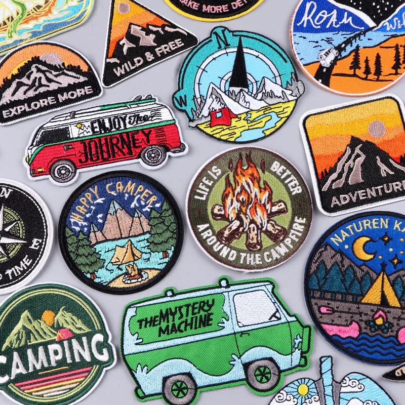 Berg Camping Patch Gestickte Patches Für Kleidung DIY Eisen Auf Patches Für Kleidung Abenteuer Outdoor Patches Auf Kleidung Nähen