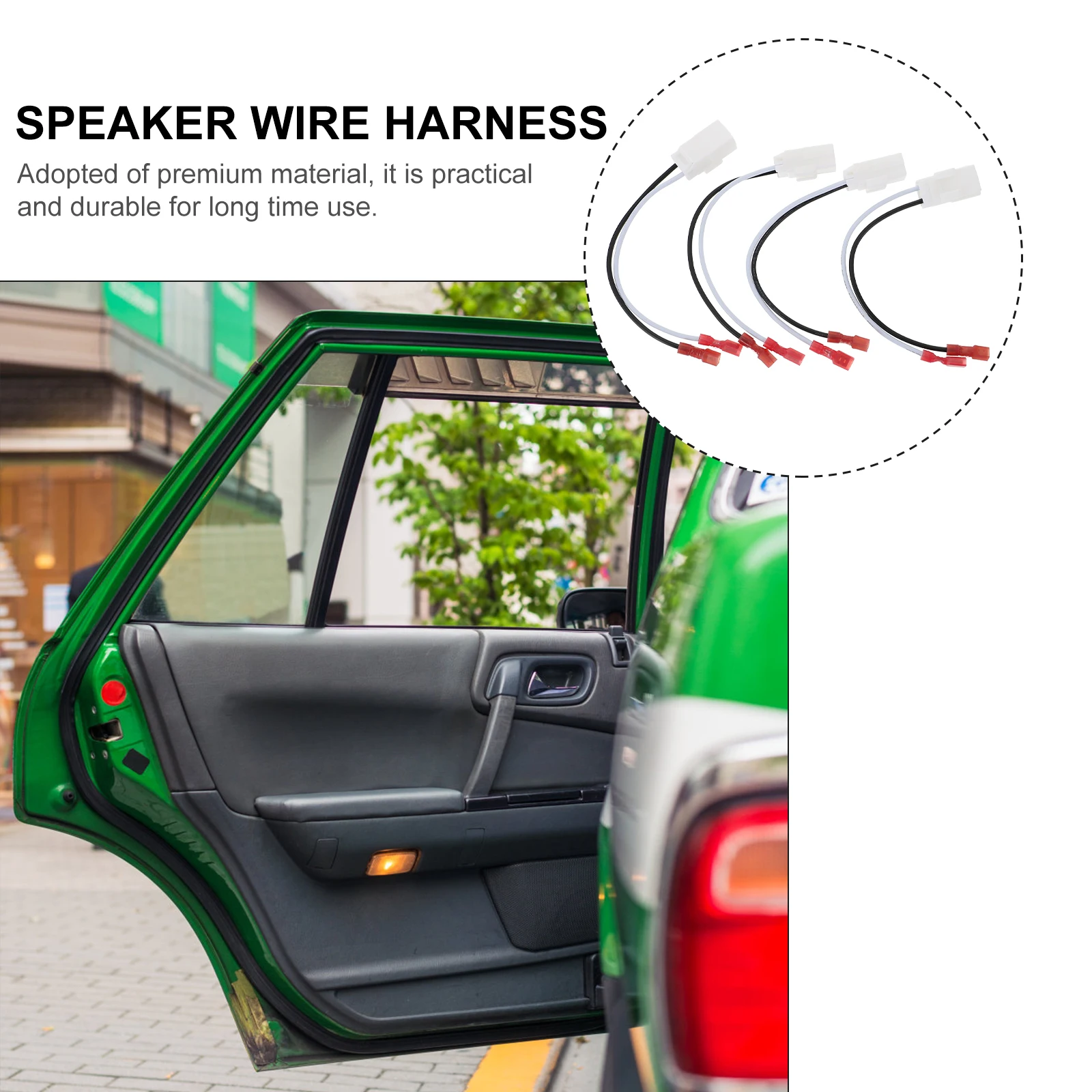 

4 pcs Speaker Cable Converter Car Door Speaker Wire Adapter Plug Play Installation Harness Auto Audio Accessory