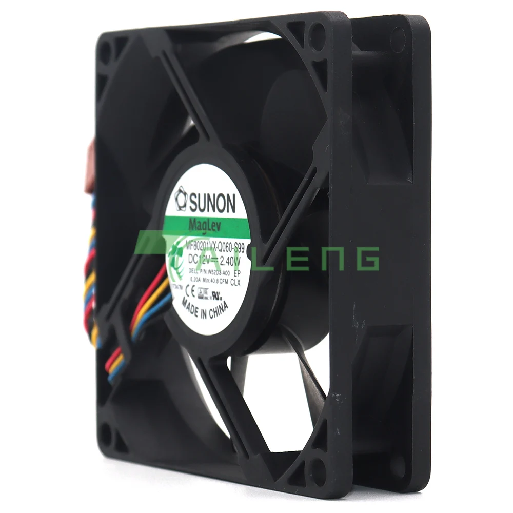 MF80201VX-Q060-S99 8020 Dc 12V 2.4W Voor Dell W52D3-A00 80*80*20Mm 40.8cfm 0.219a Stille Stille Axiale Koelventilator