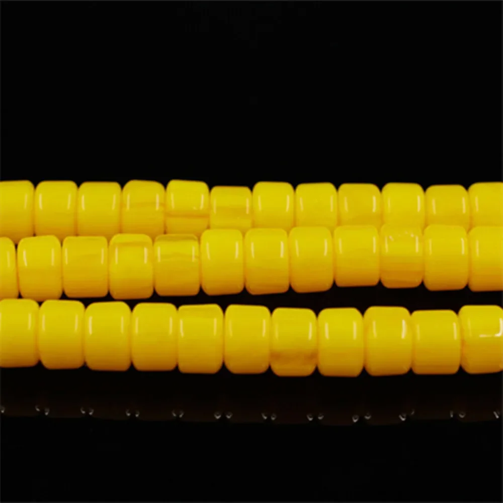 Imitation Amber Ivory Charm 6-8mm Cylinder Gems Trendy Abacus Spacer Loose Bead DIY Jewelry Making Necklace Bracelet Crimp & End