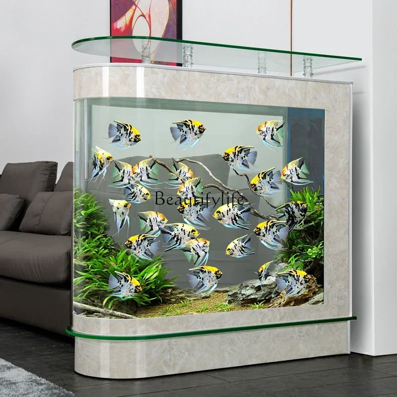 Floor Fish Tank European Style Aquarium Living Room Home Partition Large and Medium Size Fish Tank Landscape