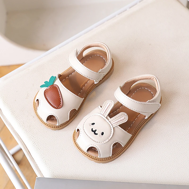 Summer New Girls' Head-wrapped Sandals Versatile Children's Baby Sandals Soft-soled Little Rabbit Walking Shoes for Babies