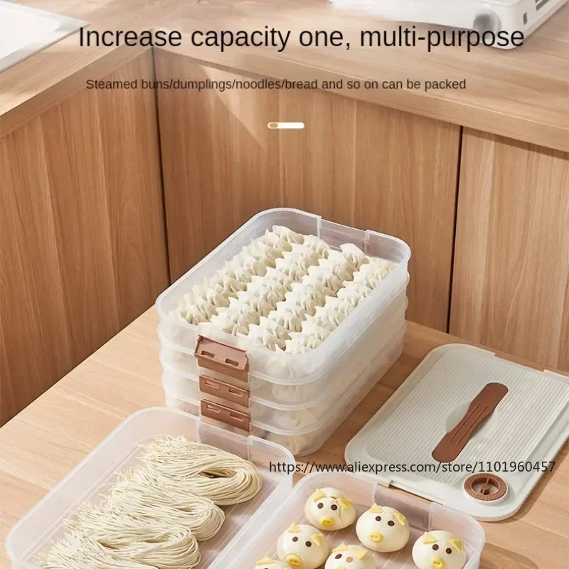 Multilayer Kitchen Food Grade Multilayer Dumpling Storage Box for Freezing and Fresh Keeping with Sealed Refrigerating Function