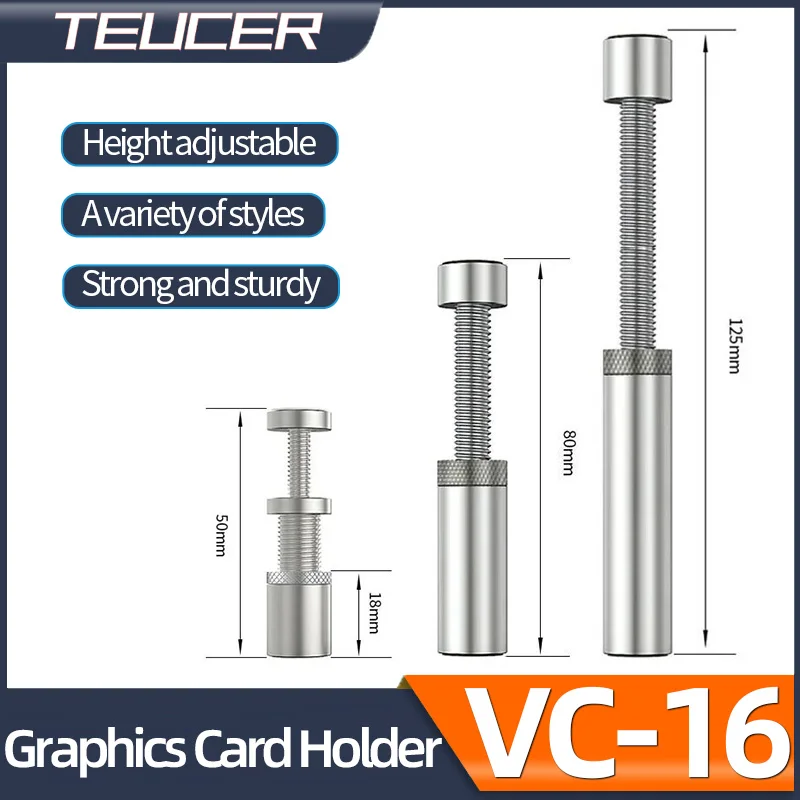 

Держатель для графической карты TEUCER, вертикальная телескопическая вращающаяся подставка, магнитный держатель для видеокарты из алюминиевого сплава