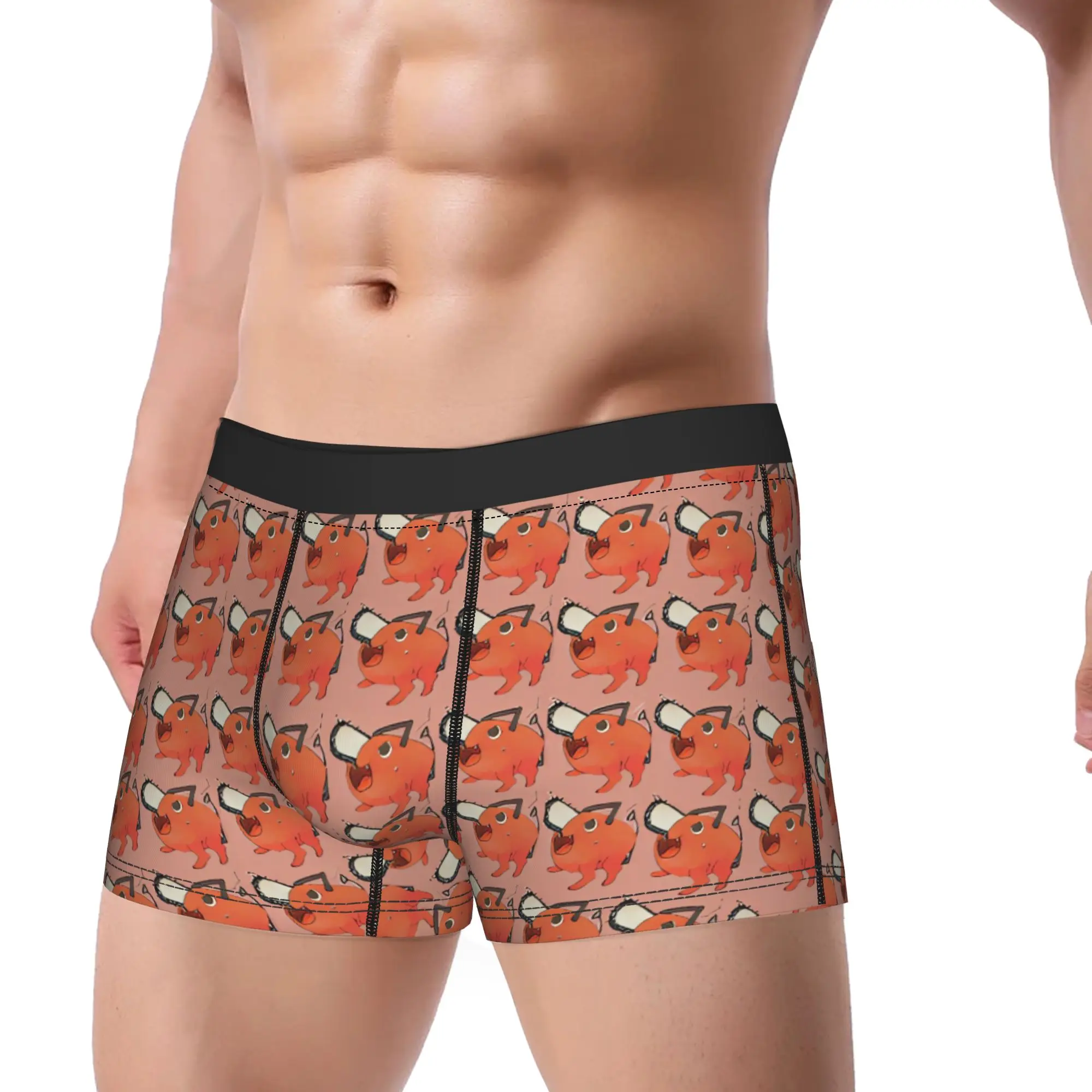 Pochita Chainsaw Man Underwear  Men Underpants Printing Breathable Trunk Quality Boxer Brief Big Size 2XL