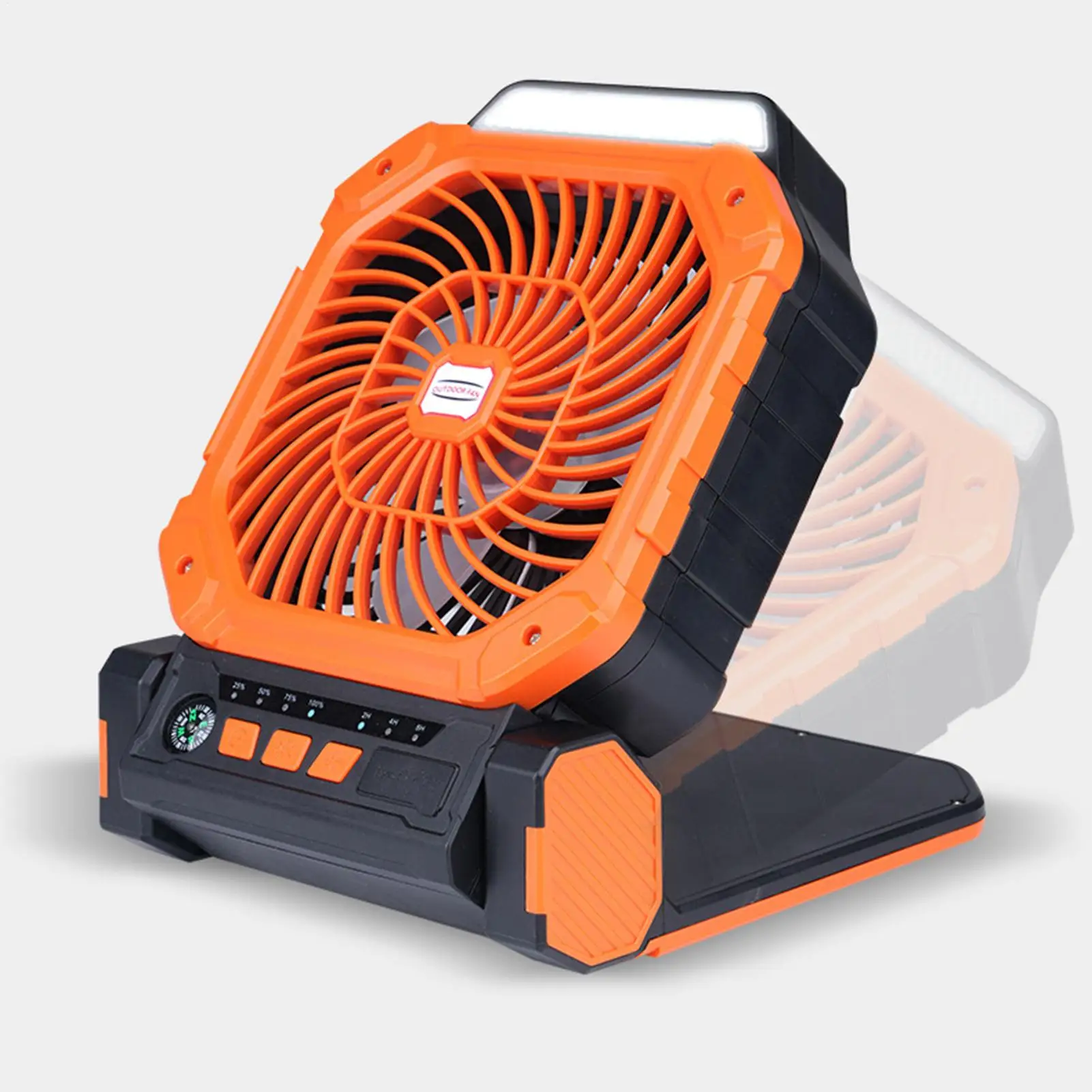 Solar Fan Small LED Light Adjustable With Timer Outdoor USB Charging Camping Fans For Home Office Gym Indoor Travel Picnic