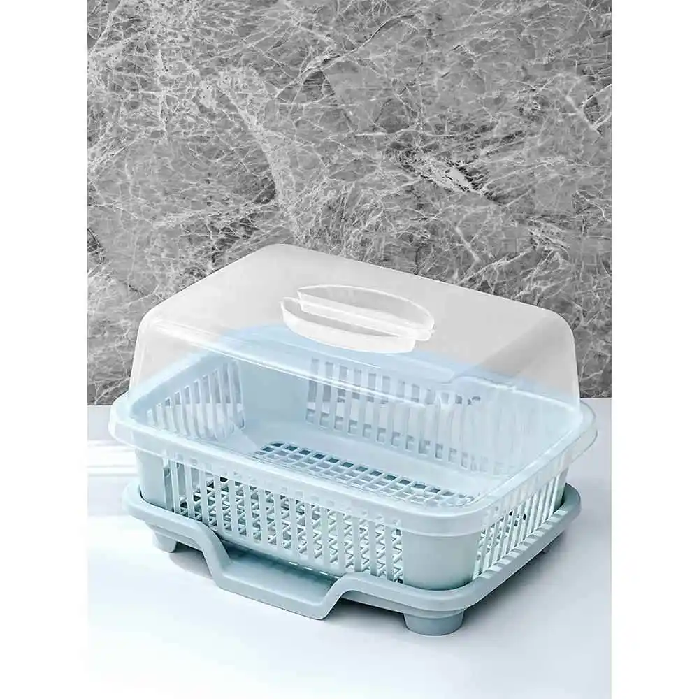 Modern Simple Style Kitchen Storage Rack Dishware Cabinet Dustproof Bowl Plate Box Home Use Drainage Dish Rack Utensil Holder