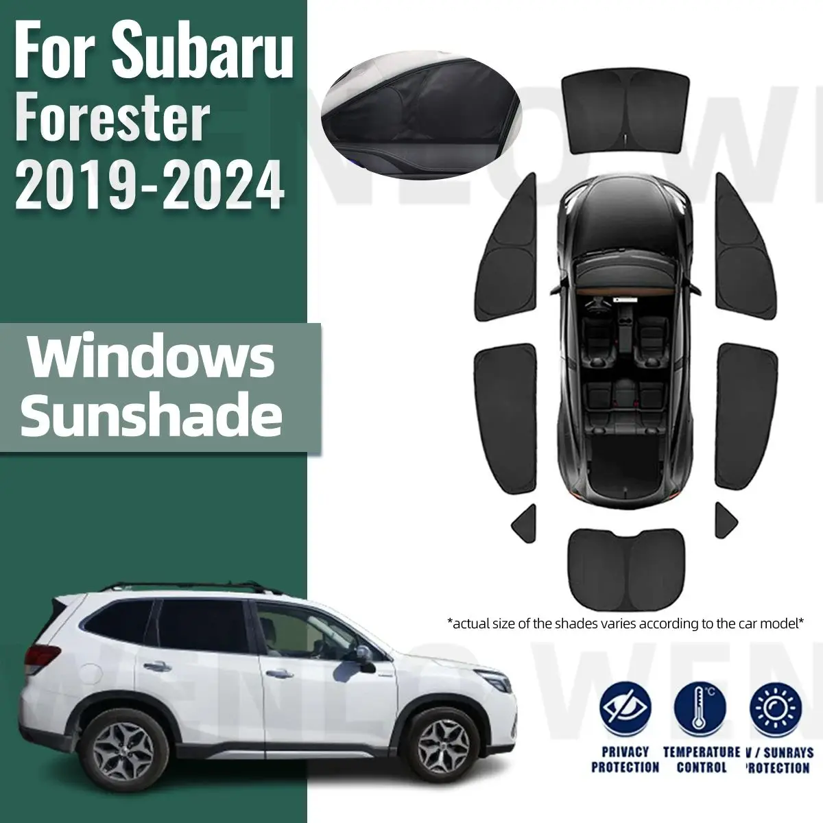 

For Subaru Forester SK 2019-2023 2024 Full Cover Car Sunshade Shield Front Windshield Frame Curtain Rear Side Window Sun Shades