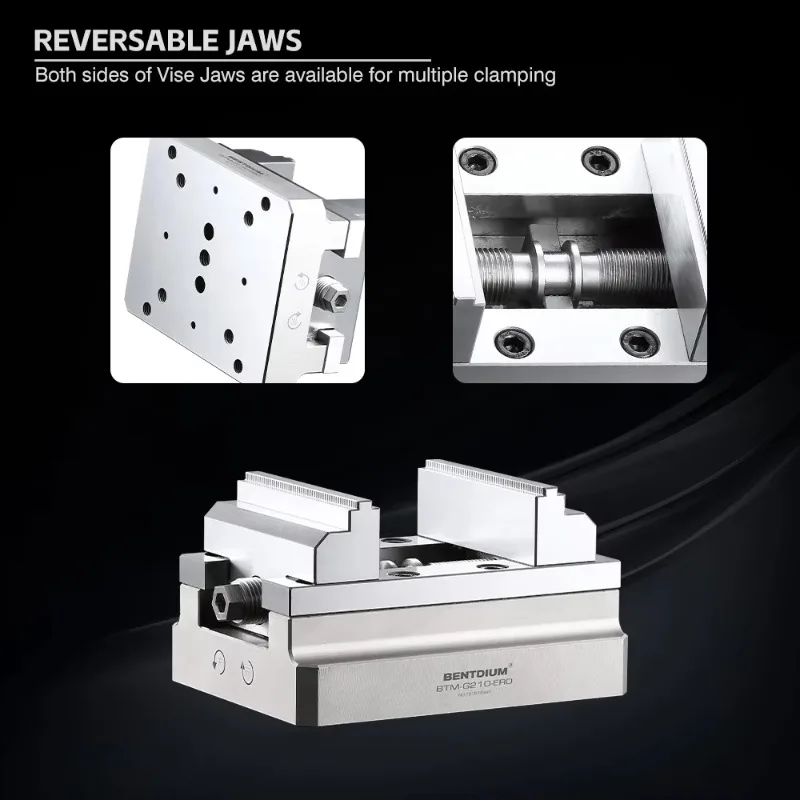 Selbstzentrierender Schraubstock für 5-Achsen-CNC-Bearbeitungszentren oder 5 seitliche Bearbeitungszentren mit Spannbereich 70 mm G210-ERO-80-ERO