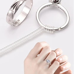 4 Sizes Spiral Tightener Ring Size Transparent Silicone Adjust for Loose Ring Jewelry Guard Ring Size Adjustment