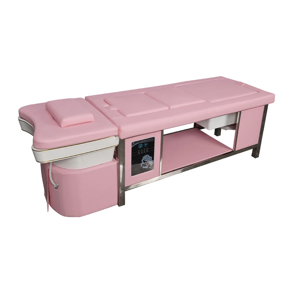 

New Pink Moxibustion Bed Beauty Parlour Dedicated Intelligent Water Cycle Steam Physiotherapy Electric Massage Shampoo Bed