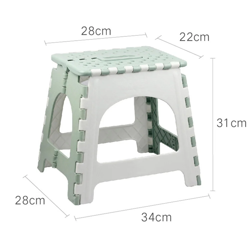

Portable Household Plastic Folding Chair Green Collapsible Lightweight Folding Foot Stool for Outdoor Travel Hiking Climbing