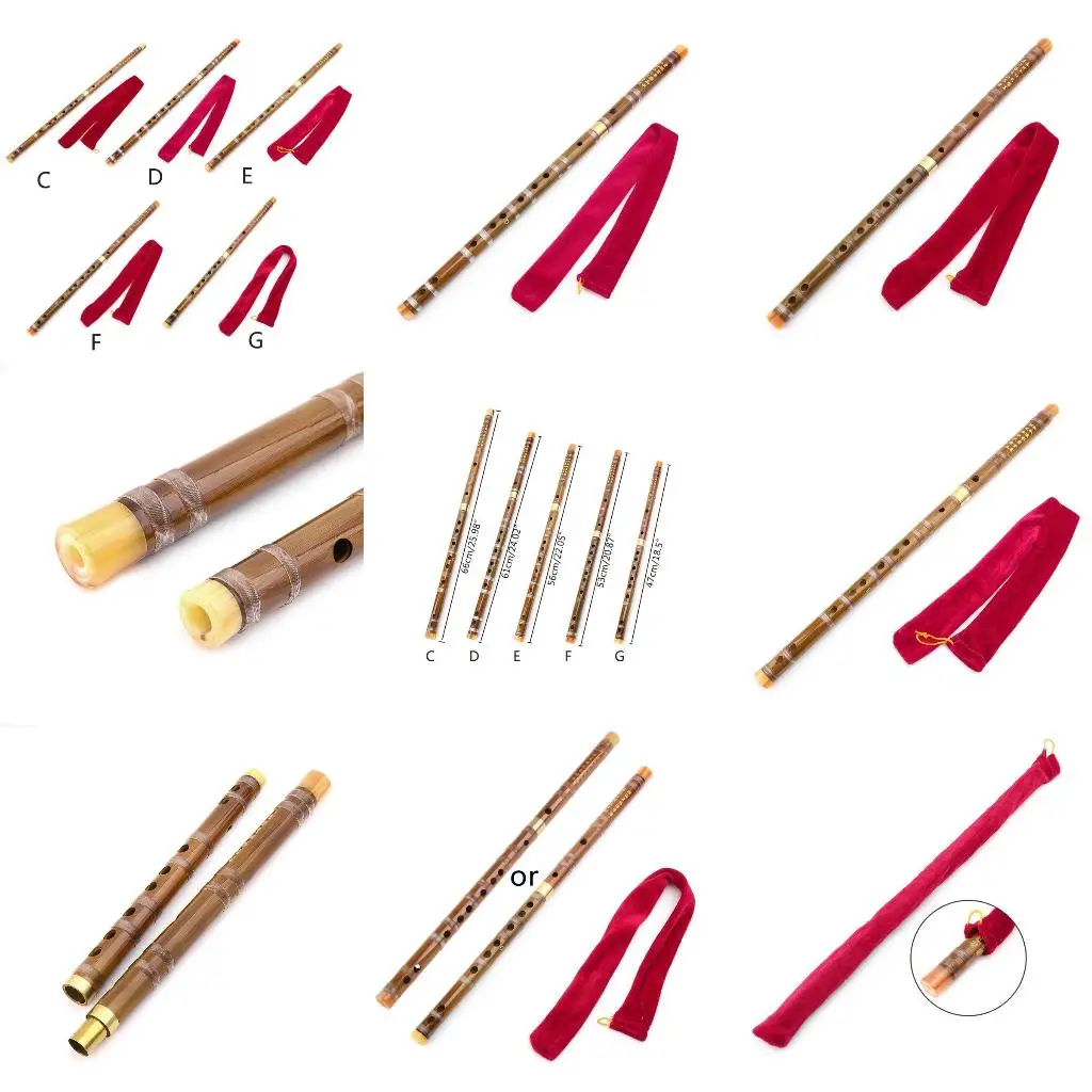 Q39E Premium Bambusflöte Dizi Chinesische Holzbläser C D E F G für Tonart Querflöte Br