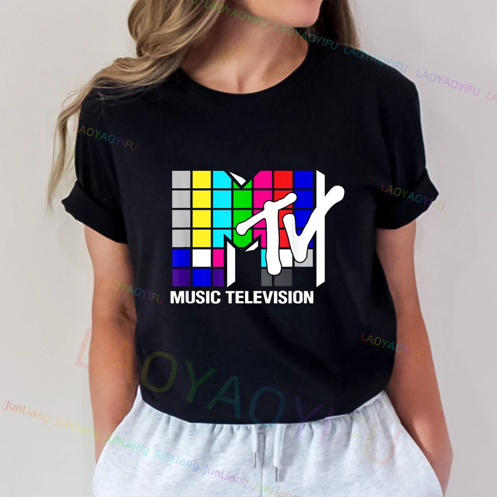 MTV Rubix Cube Music Television Men's Shirts Funny Gifts Man Clothes Harajuku Streetwear Vintage Women's T-shirt Tops Y2k Mens