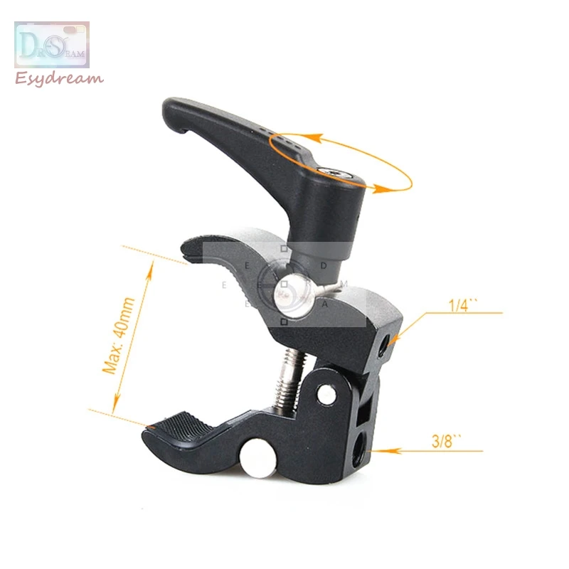 

Small Size Articulating Adjustable Super Clamp Crab Pliers Clip Mount for Magic Friction Arm DSLR Rig Light pt043