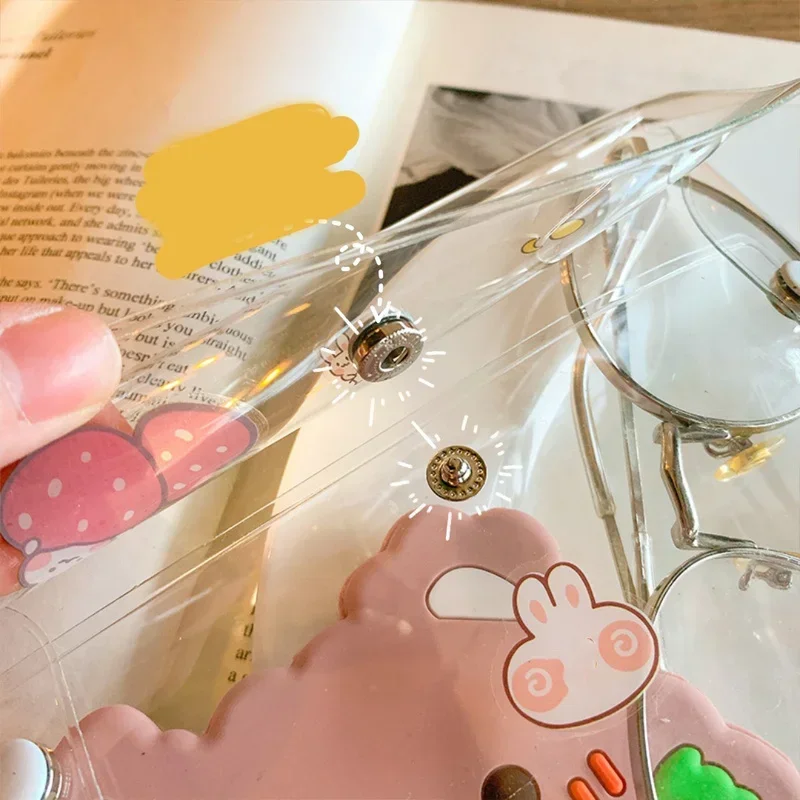 Cute PVC Storage Small Large Clear Brush Mini Organizer Korean Ins Transparent Cosmetic Bag Travel Makeup Bag Cosmetic Pouch