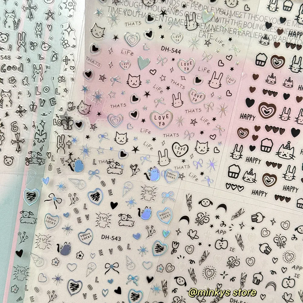 

MINKYS 5pcs/lot ins Transparent Cat Puppy Butterfly Decorative Stickers for Scrapbooking Cute Journal Sticker Stationery