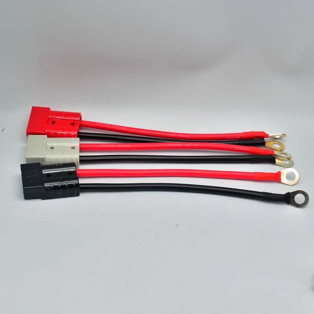 

1pcs Double Pole 50A 600V High Current Plug with 8AWG M8 Silicone Cable Electric Forklift Plug Quick Charging Connector