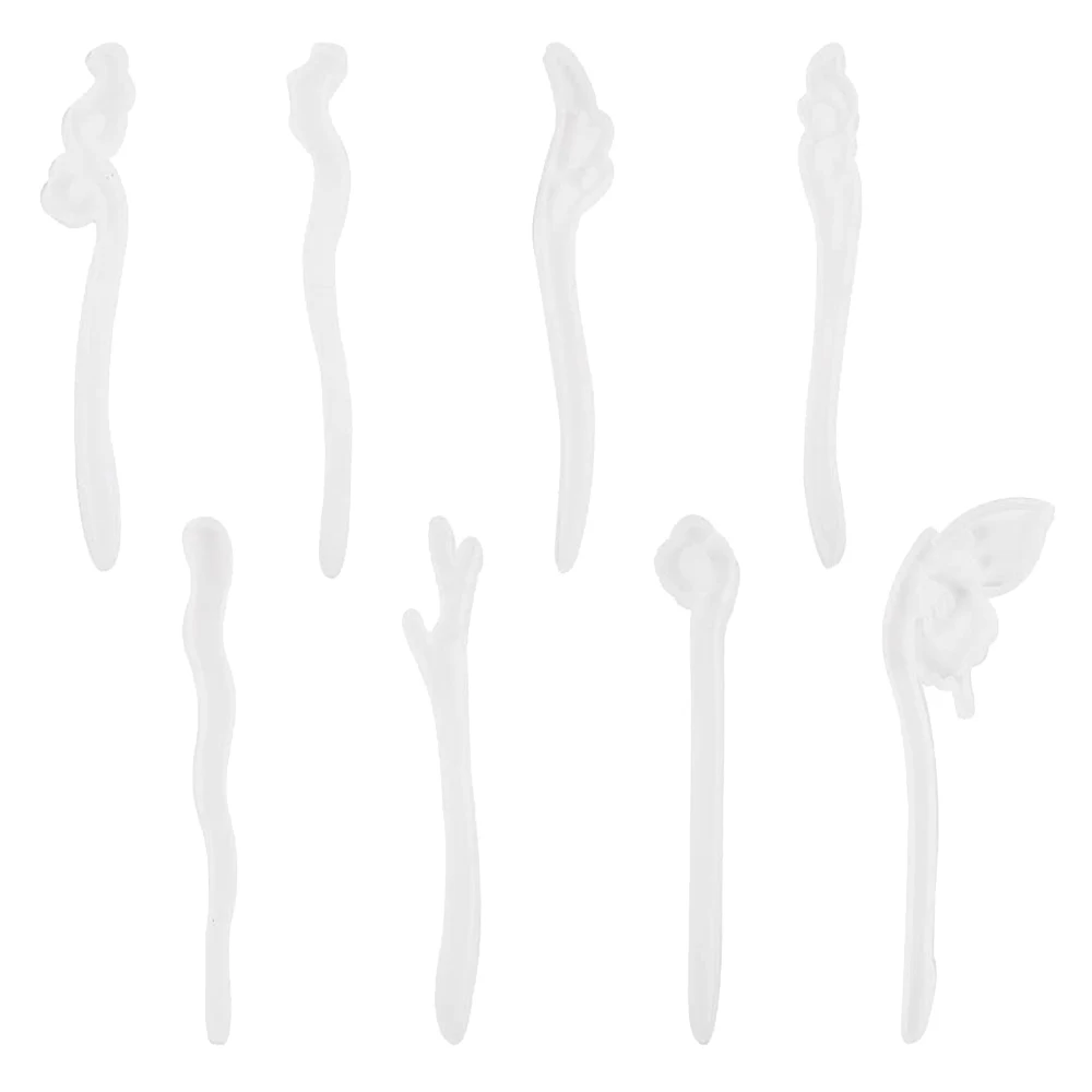 8Pcs Clear Hairpin Mould Hair Stick Silicone Mould Molds For Resin Jewelry Resin Hair Pin Making DIY Craft Limited Time Offer