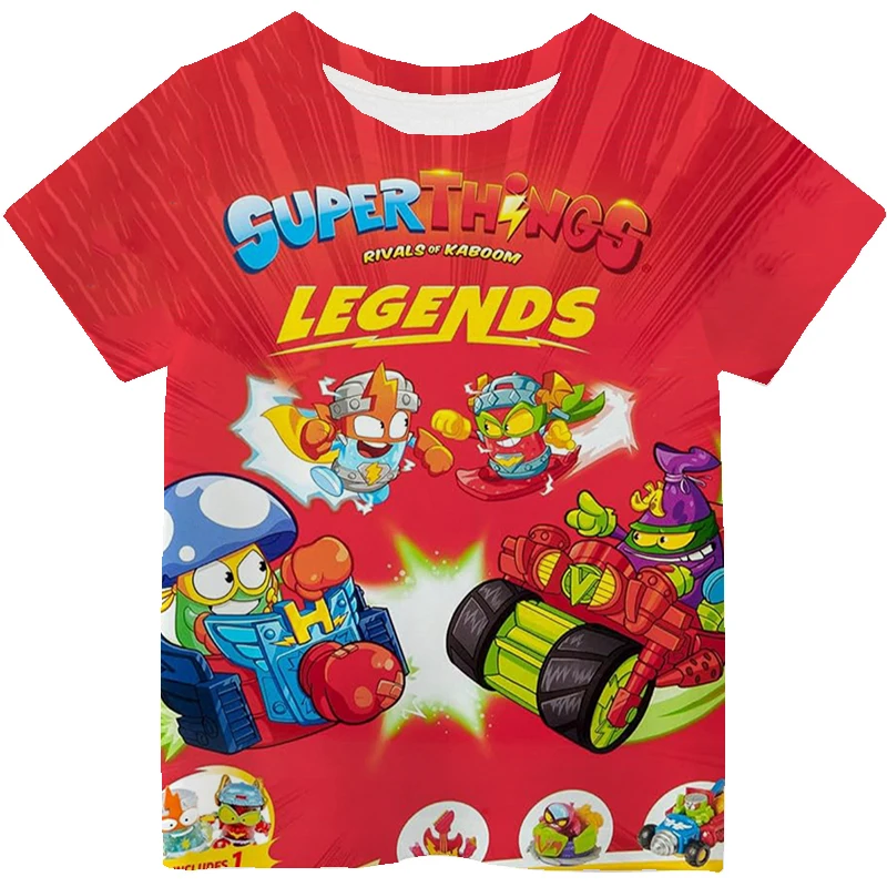 Kids Clothes SuperThings Print T-shirt Camiseta Girls Cartoon Casual T Shirt Boys O-neck Tee Tops Children's Summer Clothing