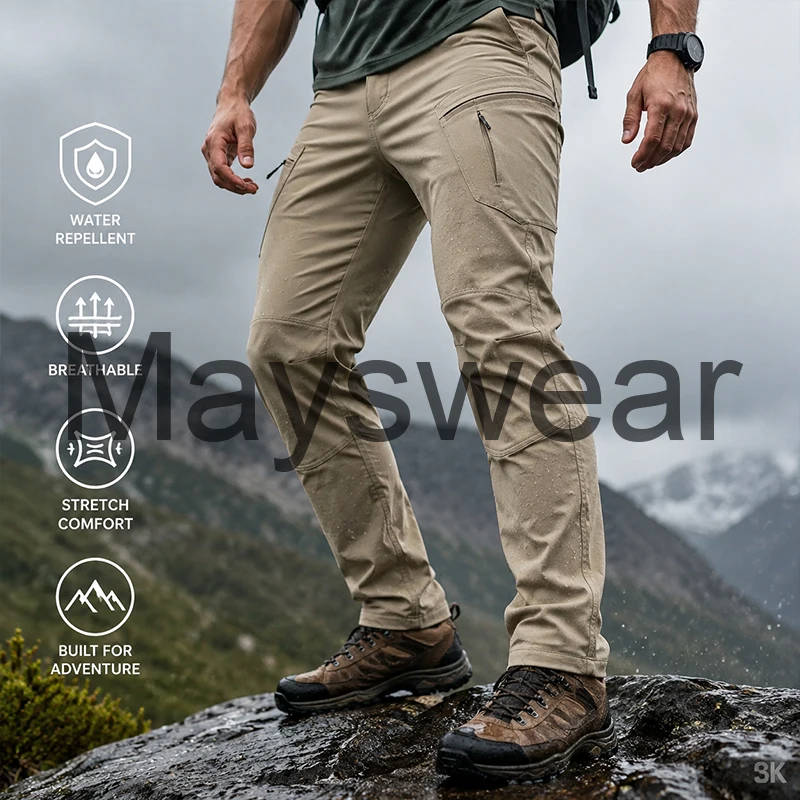 Autumn Men's Tactical Cargo Pants Waterproof Outdoor Hiking Fishing Work Pants Multi Pocket Utility Trousers Casual Men Pants