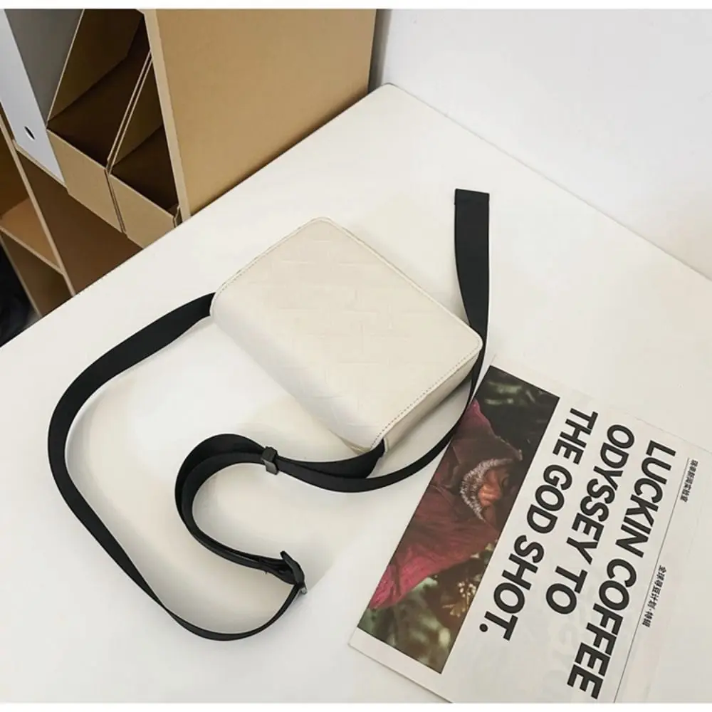 

Portable Solid Color Men's Shoulder Bag Designer Leather Men's Crossbody Bag Square Harajuku Messenger Bag Male