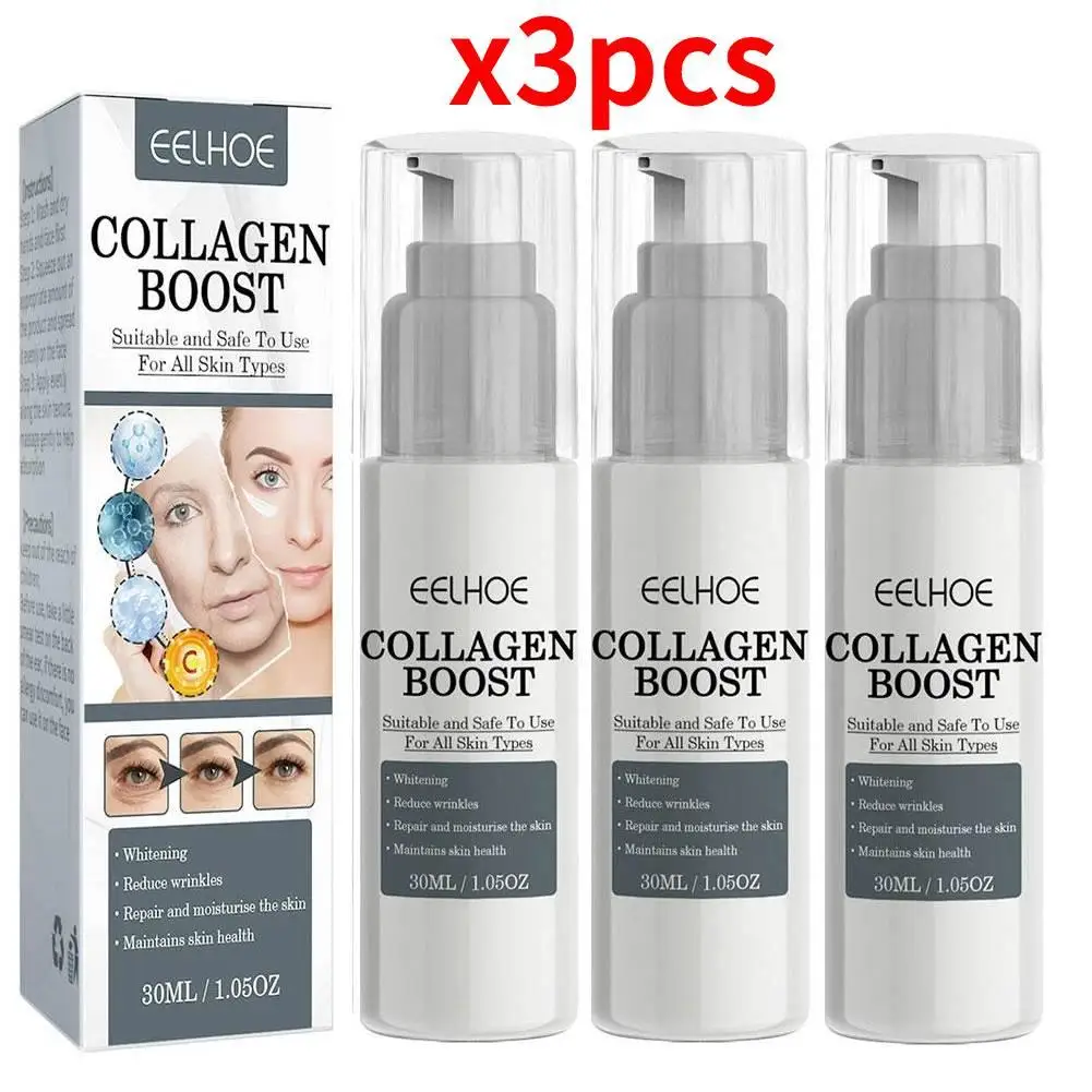 3pcs Eelhoe Collagen Boost Serum Anti-Aging Dark Spot Corrector Wrinkle Cream Fade Fine Lines Skin Tightening Women Skin Care