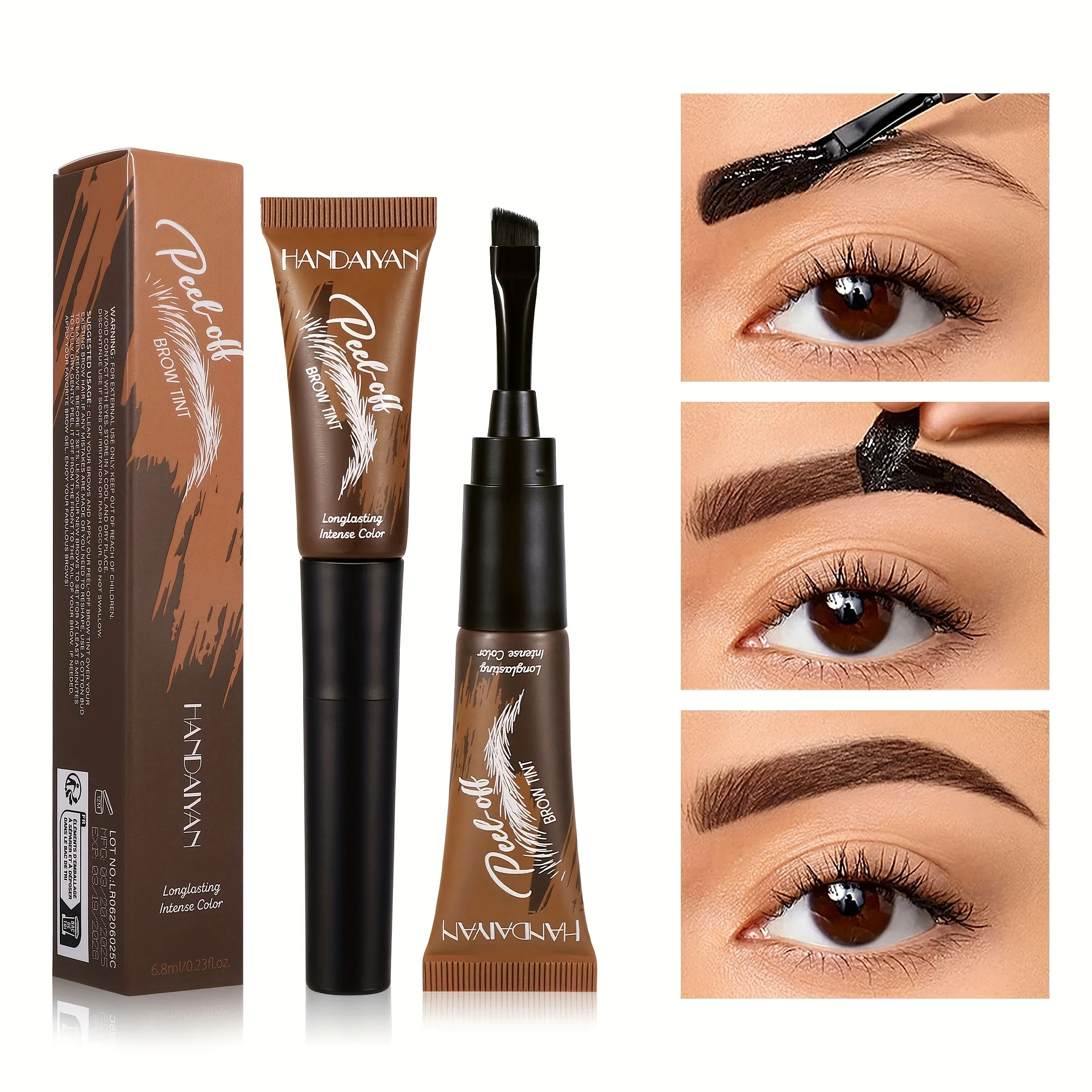 Teinte pour sourcils 5 couleurs "Brow Lock" |   Imperméable et résistant aux déchirures |   Formule de crème longue durée |   Traits naturels semblables à des cheveux