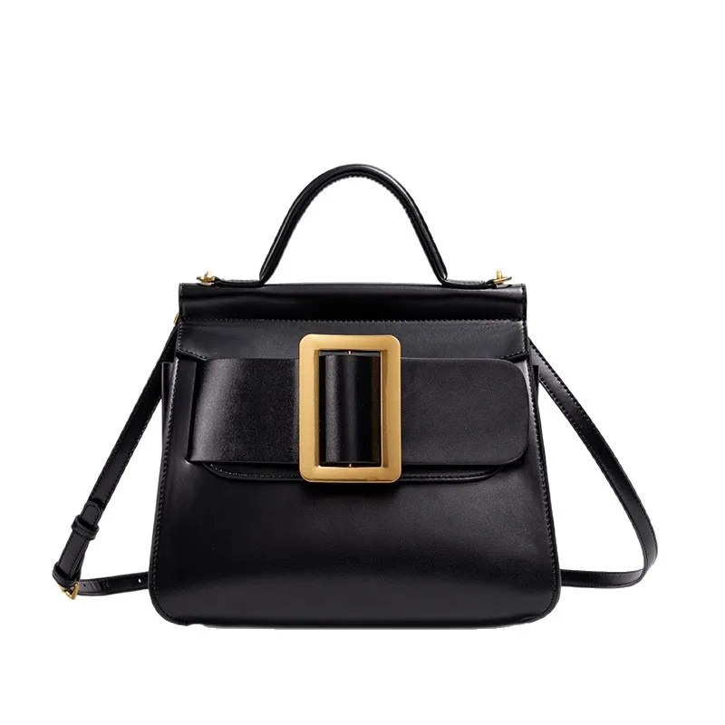 

2026 Korean Retro Metal Square Buckle Crossbody Purse Adjustable Handheld Shoulder Bag for Women Essential with Detachable Strap