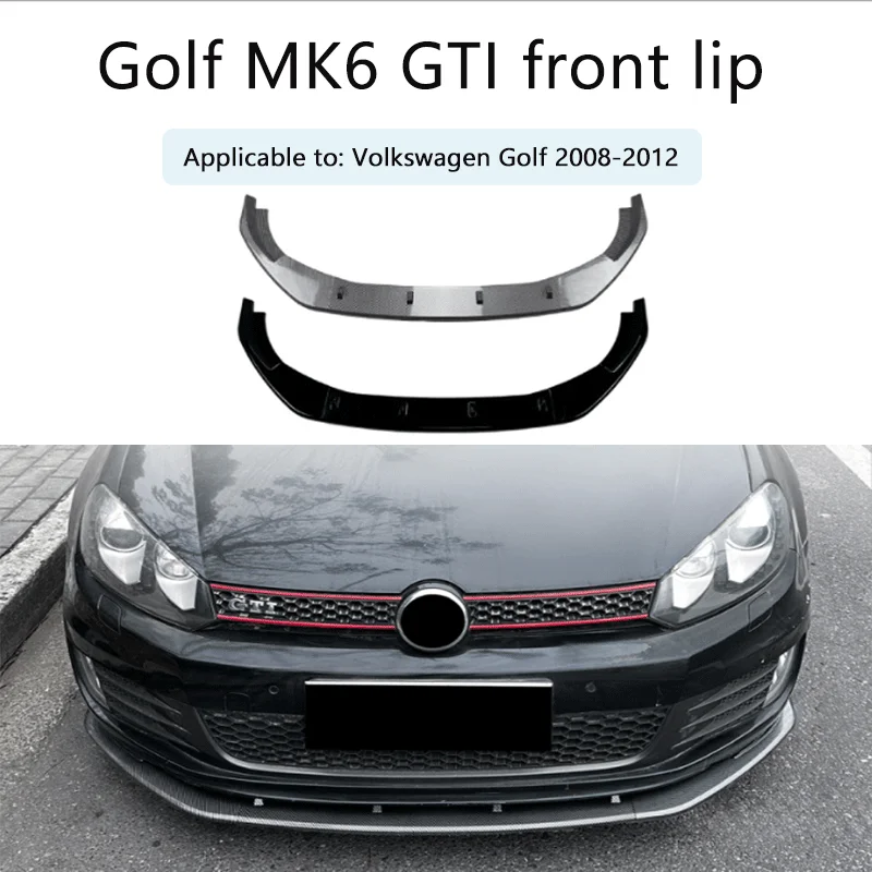 Car Front Bumper Lip Spoiler For Volkswagen VW Golf6 MK6 2008-2012 Bumper Diffuer Splitter Auto Body Kits Car Accessories