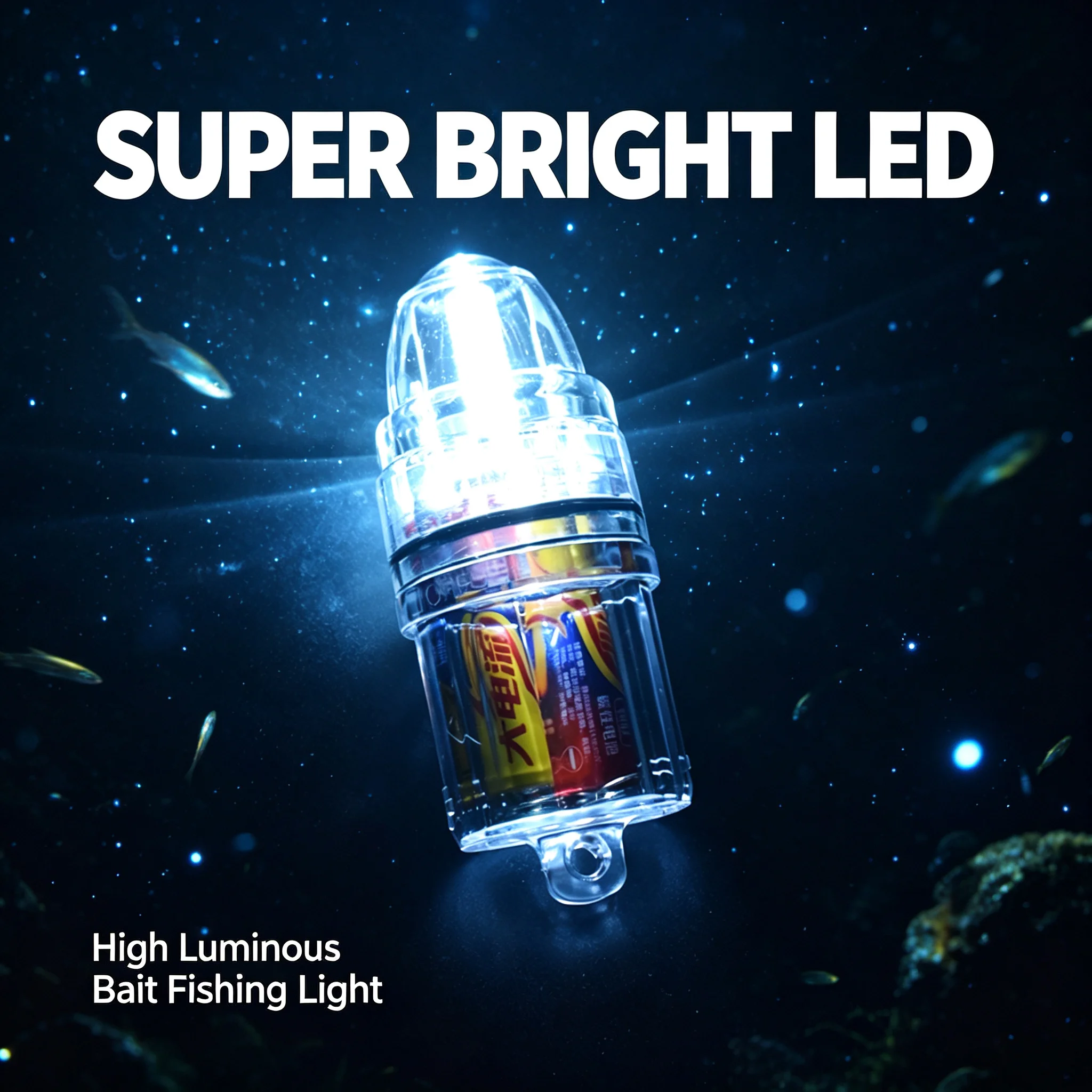 1 PC Multi-Color LED Fish Attractor Lamp Submersible Waterproof Night Fishing Light for Saltwater Freshwater Angling Lighting