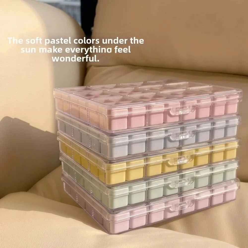 Transparent 36 Grids Nail Art Storage Box Candy Colors Compartment Nail Art Decorations Storage Box Plastic Jewelry Storage Box