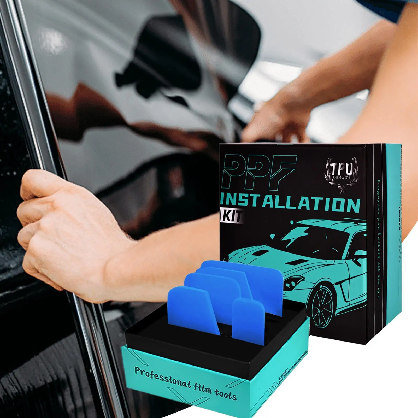 

5 шт./компл., скребок для детализации автомобильной упаковки, резиновый скребок с защитой от царапин, набор инструментов для автомобильной пленки для витрины, розничной витрины