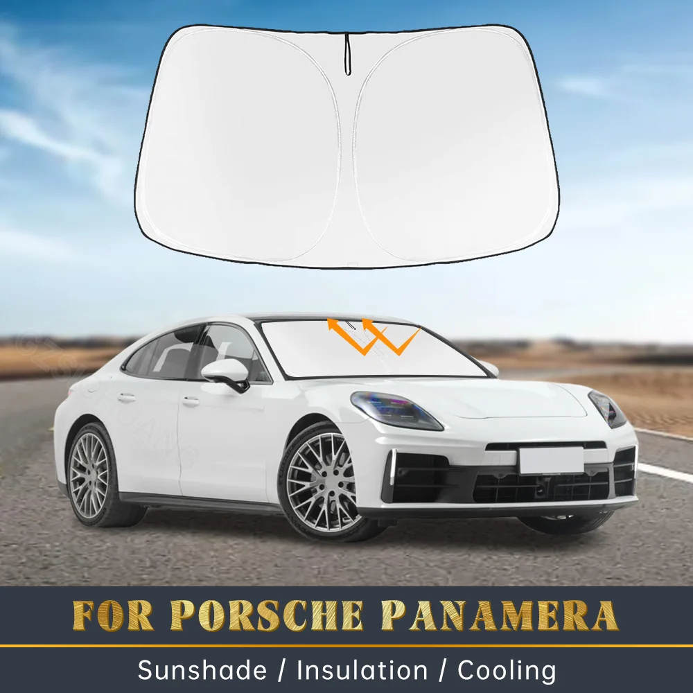 

Car Windshield Sun Shade Covers For Porsche Panamera 2017-2023 2024 Sunshade Visors Auto Front Window Car Interior Accessories