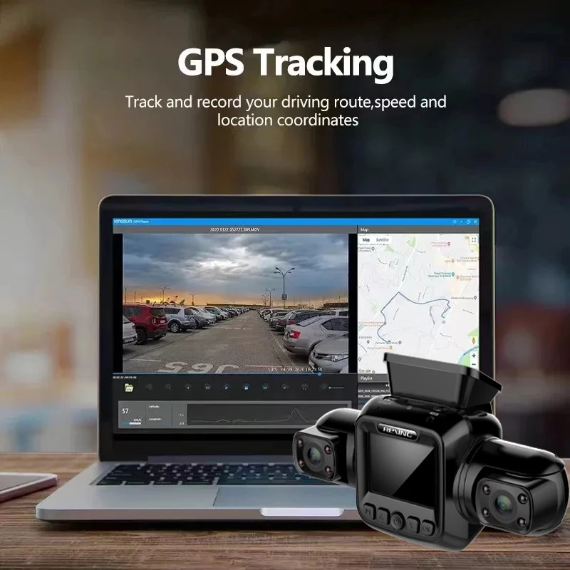 4 Channel 4*1080P Dash Camera Built-in GPS Wi-Fi Dual Lens 8 Infrared Light Night Vision 170 Degree With Rear Lens Car DVR 512GB